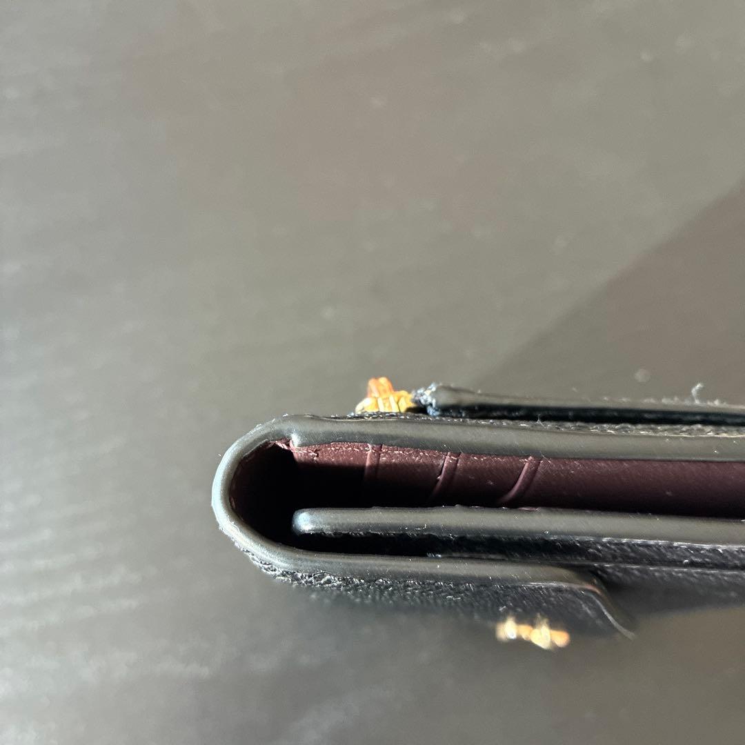 最終値下げ　COACH ブラックレザー 三つ折り財布 Cロゴ