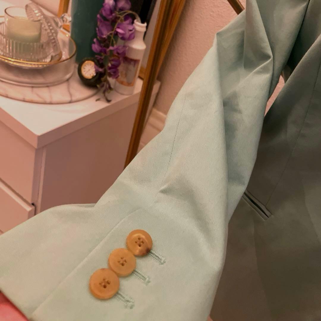 【12万円】FENDI ブルーグリーン　デザインジャケット