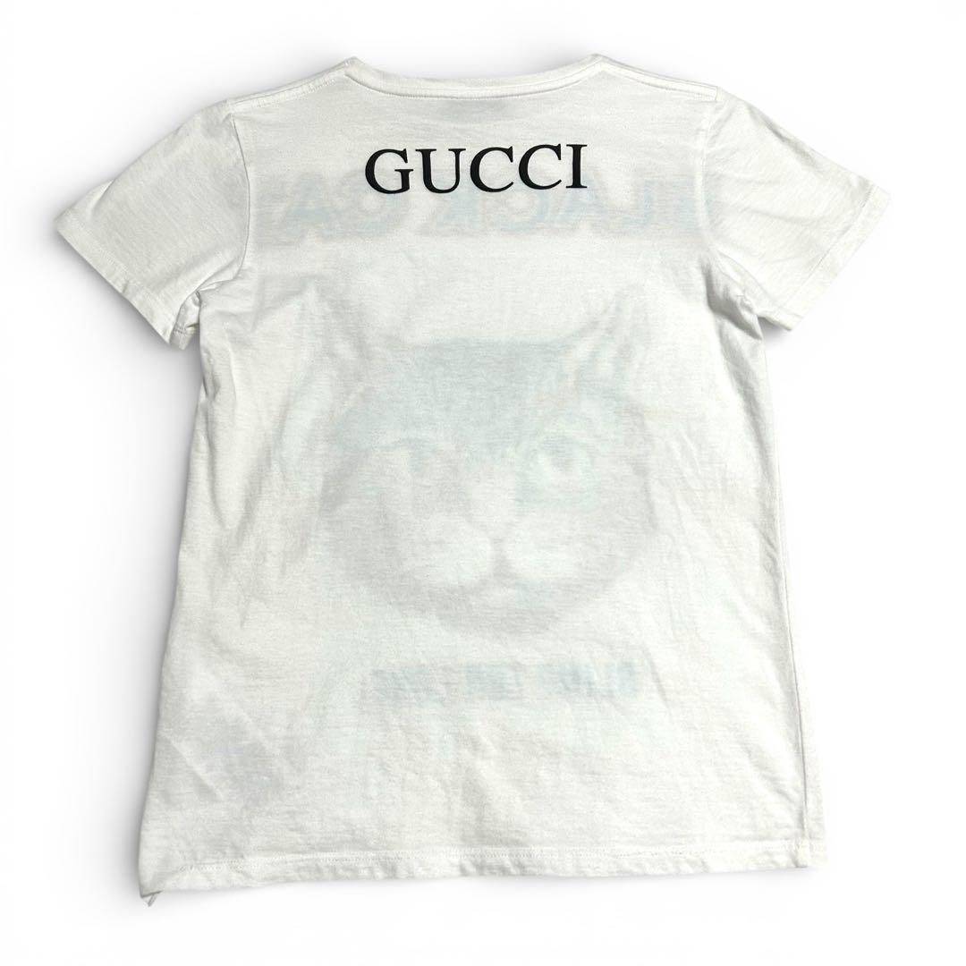 グッチ★ブラックキャット Tシャツ BLIND FOR LOVE 猫 バックロゴ
