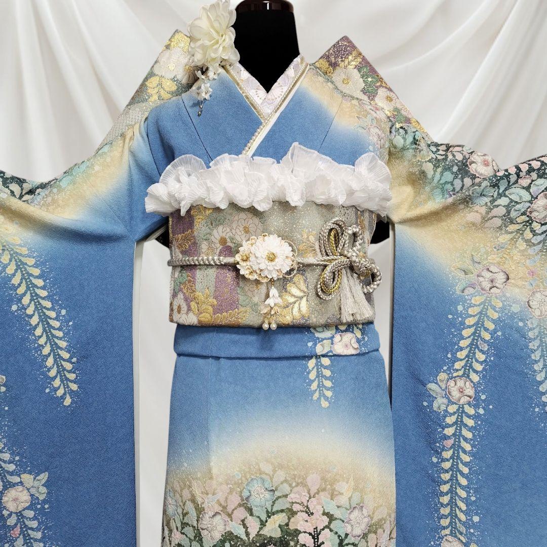 振袖フルセット(8点)名門！翠山工房 落款入り・辻ヶ花・辻が花・絞り・やまと御誂