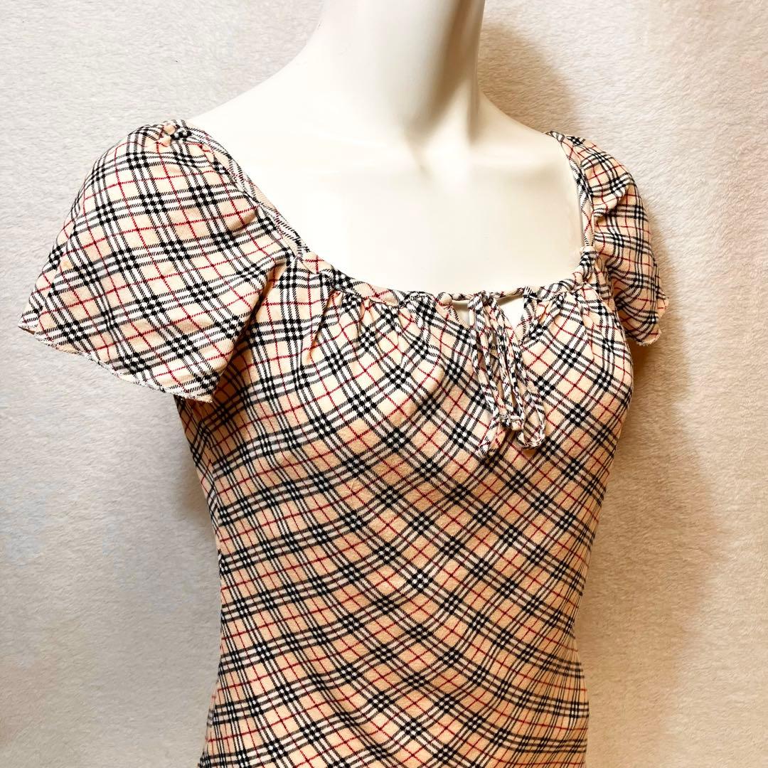 BURBERRY BLUE LEBEL ノバチェック パフスリーブ キャミソール