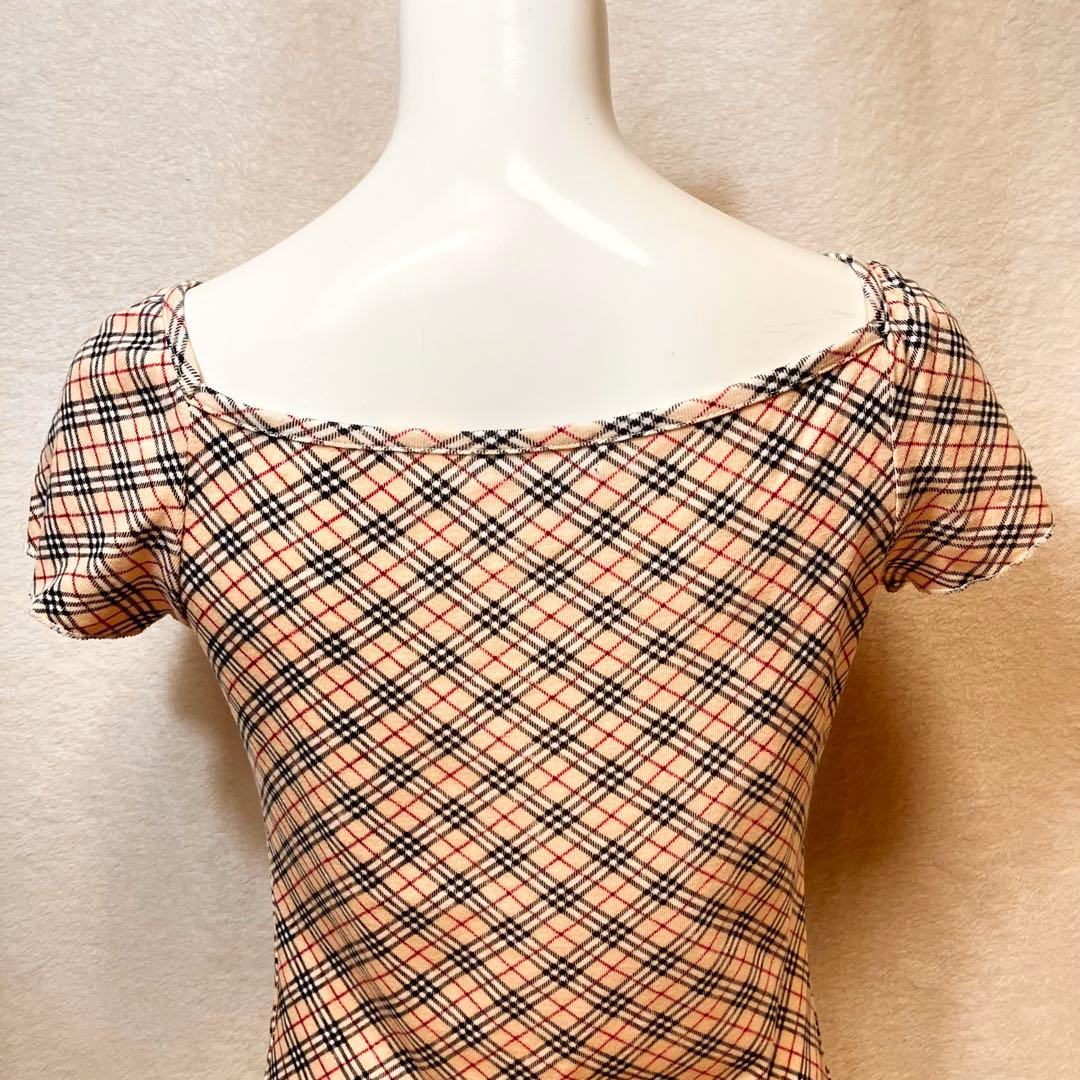 BURBERRY BLUE LEBEL ノバチェック パフスリーブ キャミソール