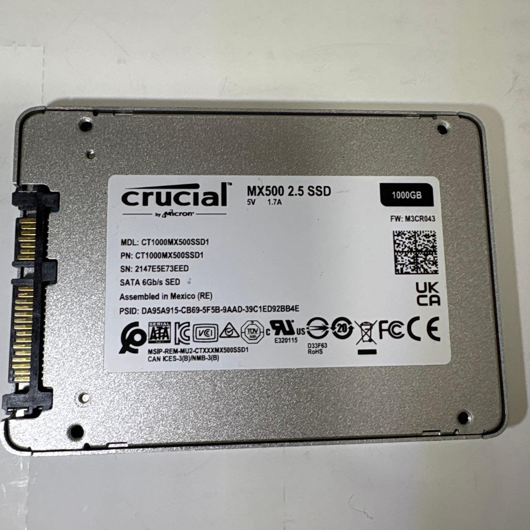 crucial MX500 1000GB 2.5インチSSD