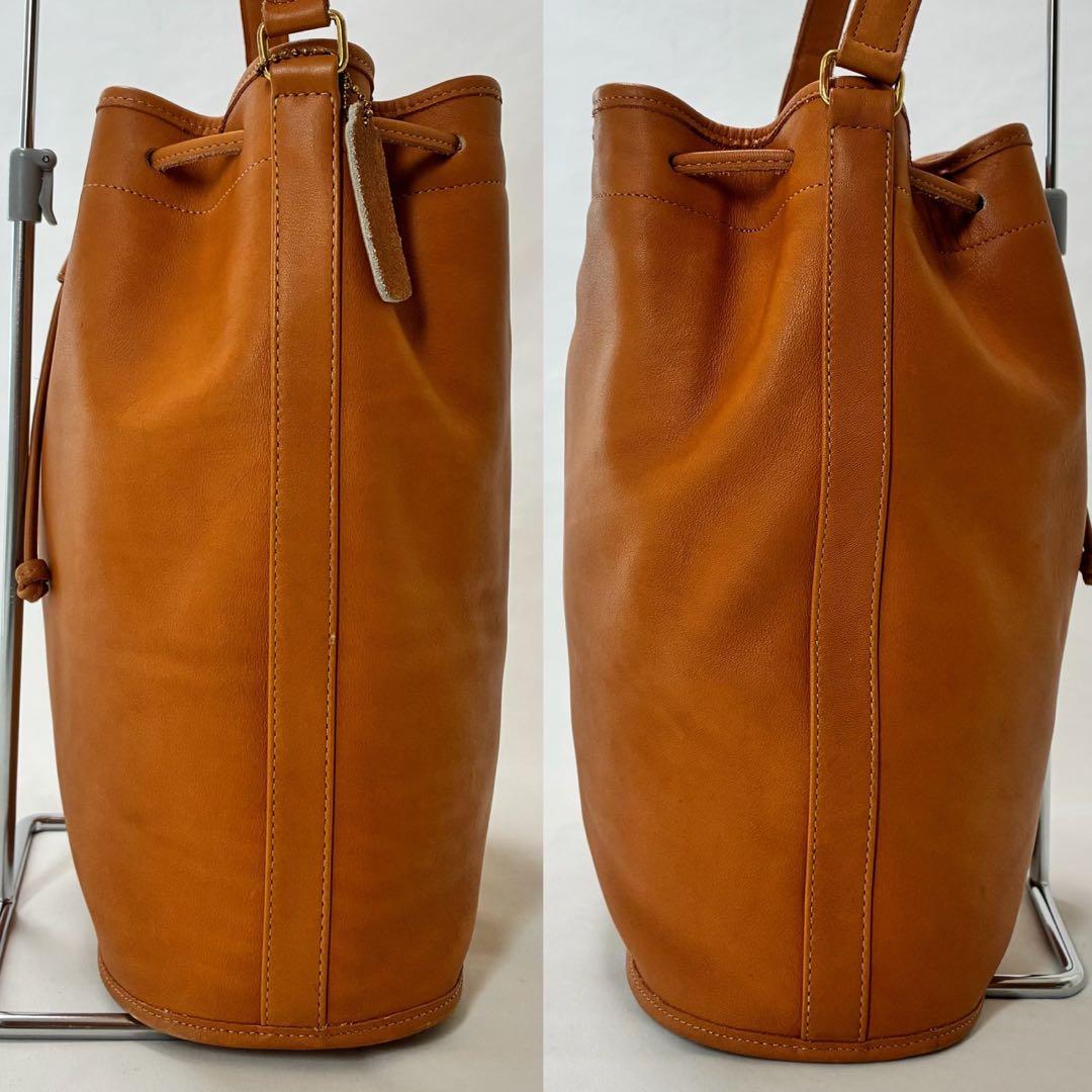 【美品/付属品完備】オールドコーチ 4714 ショルダーバッグ 巾着 レザー 茶