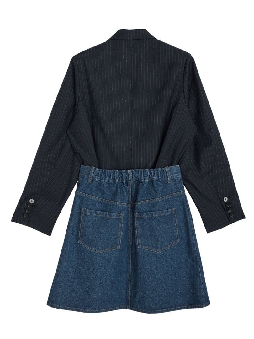 DENIM CORSET COMBINE JACKET　AMERI