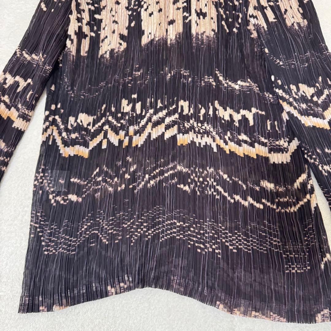 極美品✨ISSEY MIYAKE プリーツ　ジャケット　シャツ　長袖　総柄