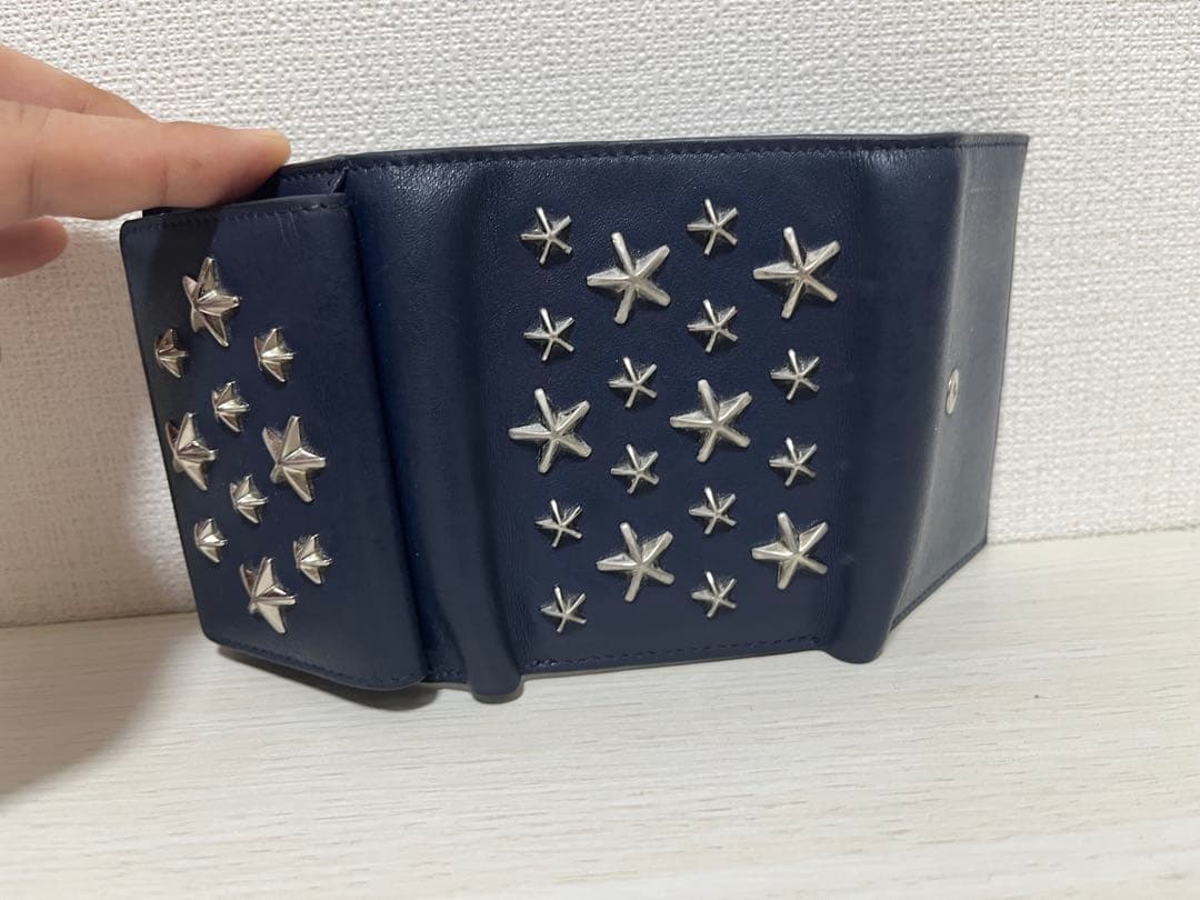 JIMMY CHOO ネイビー 三つ折り財布