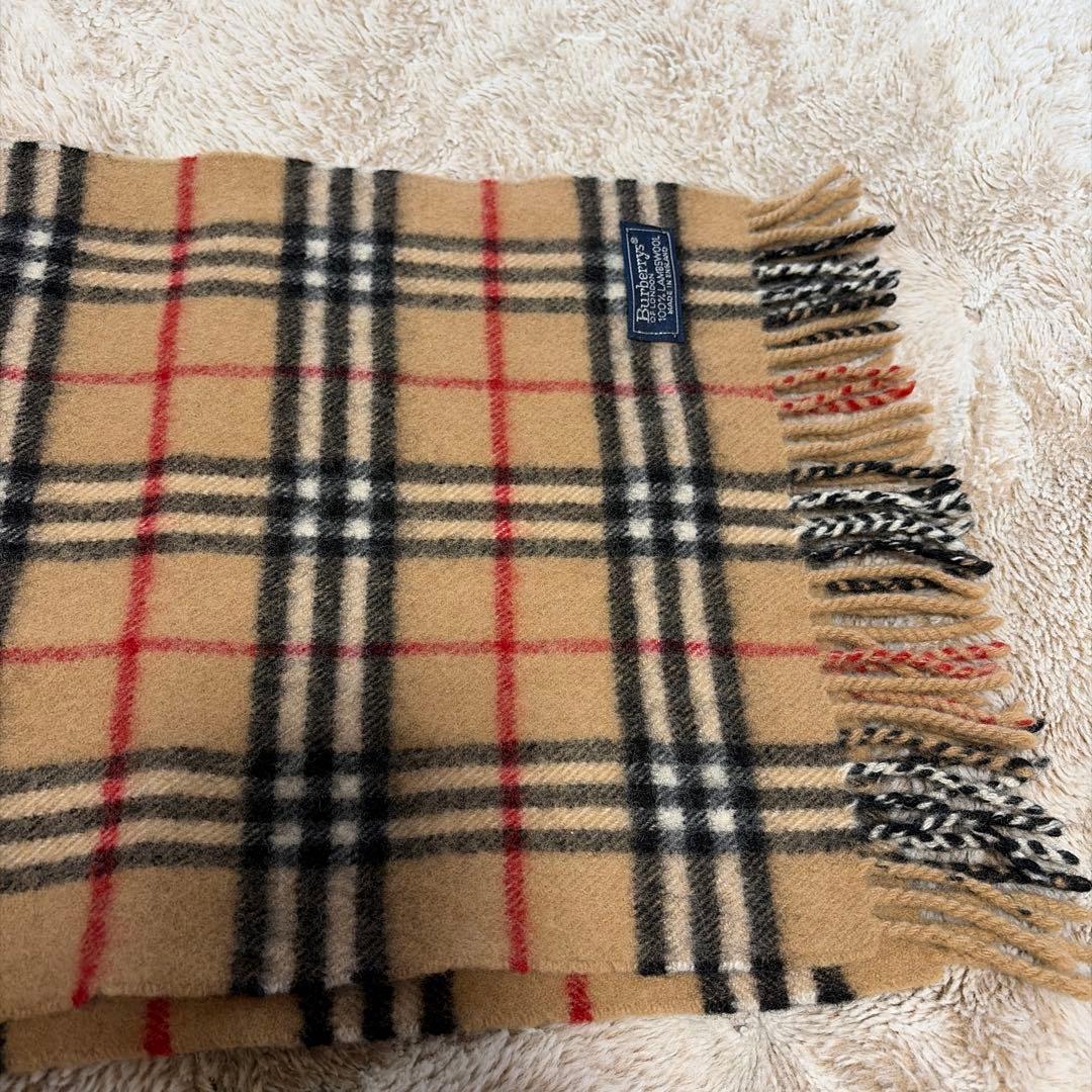 Burberry バーバリー　ベージュ　ノバチェック　マフラー　ラムウール