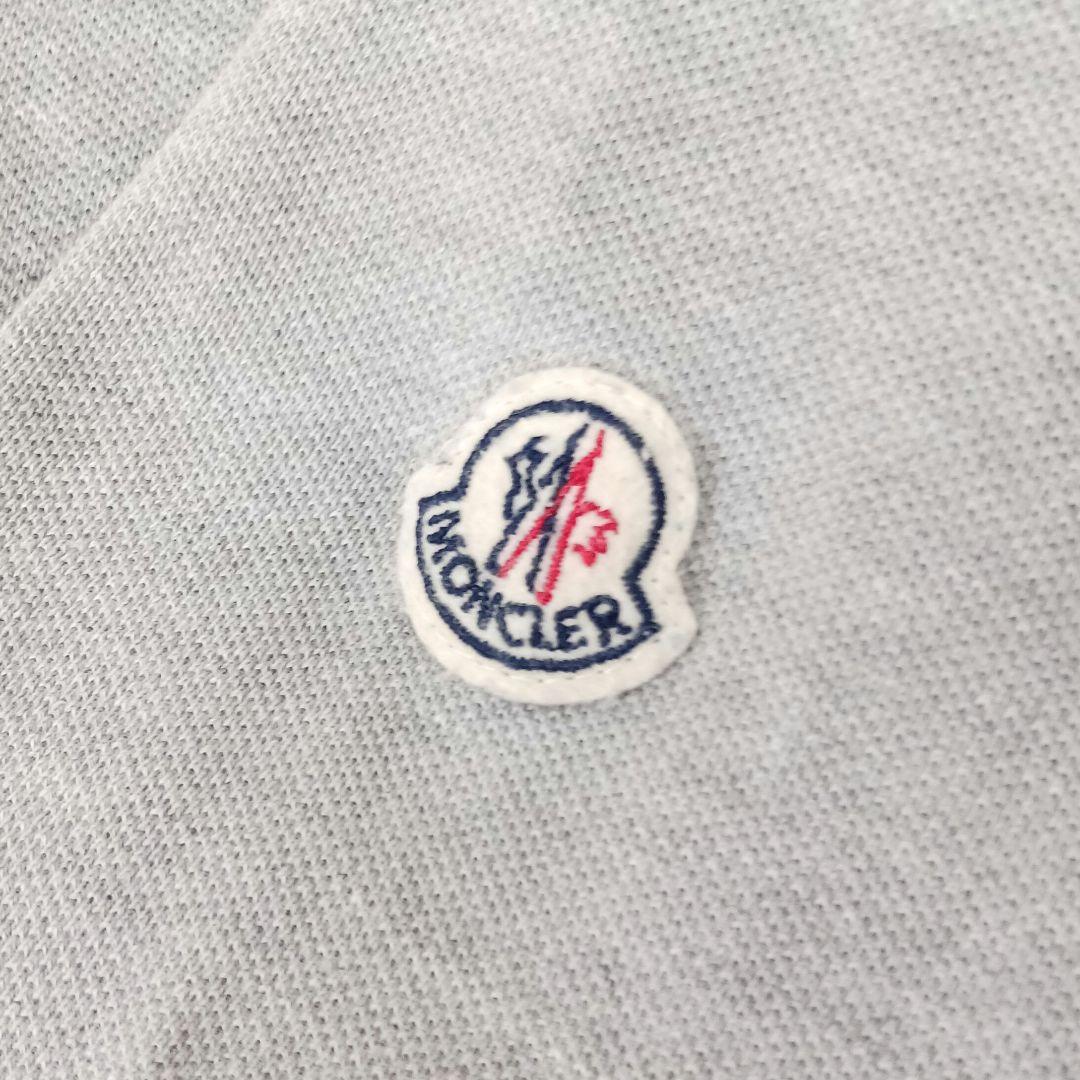 ✨美品✨モンクレール　ポロシャツ　ビッグロゴ グレー　ライン　XS