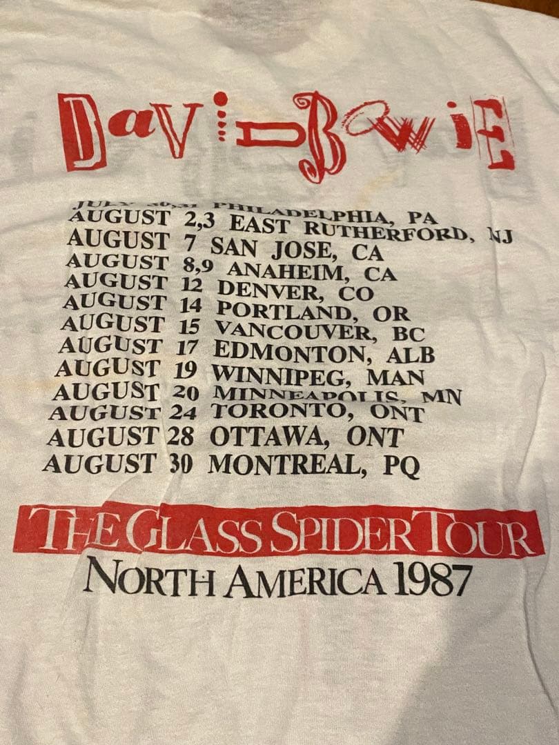 David Bowie アートプリント Tシャツ 1987年製 ヴィンテージ t