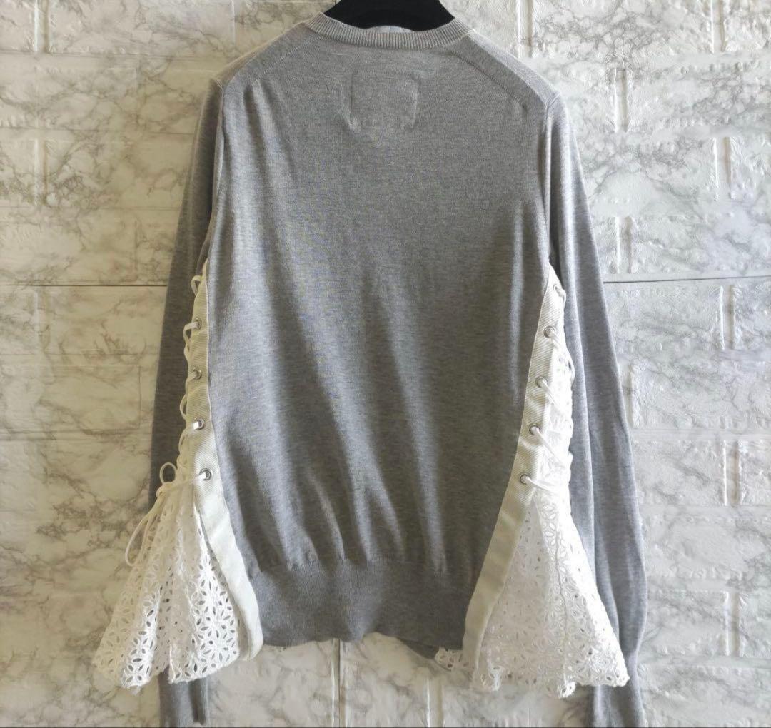 sacai サカイ ドッキングカーディガン　異素材　レース
