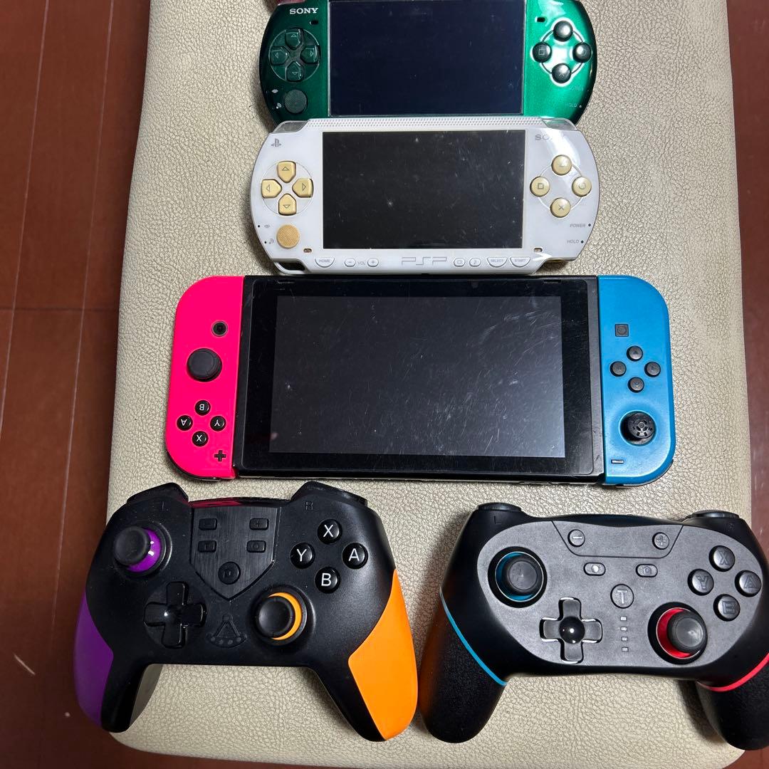 Switch、PSVITA、PSP赤、緑、水色、白、3ds