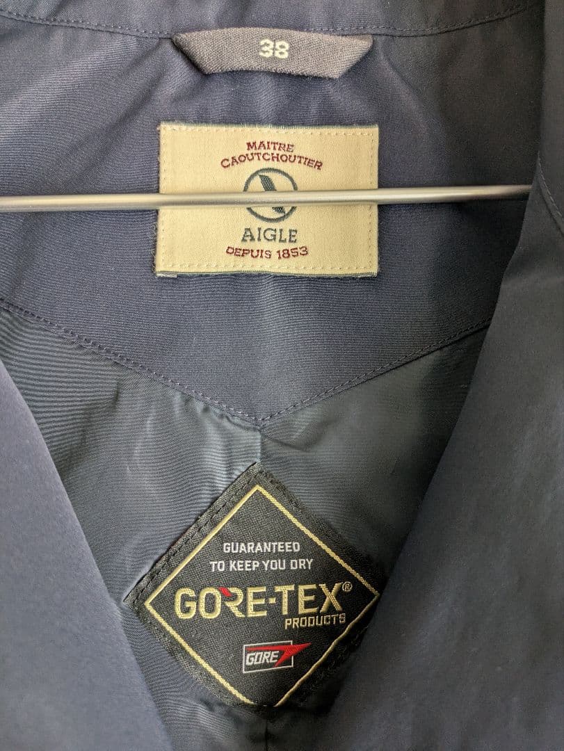 AIGLE GORE-TEX ネイビー ダブルブレストコート 38