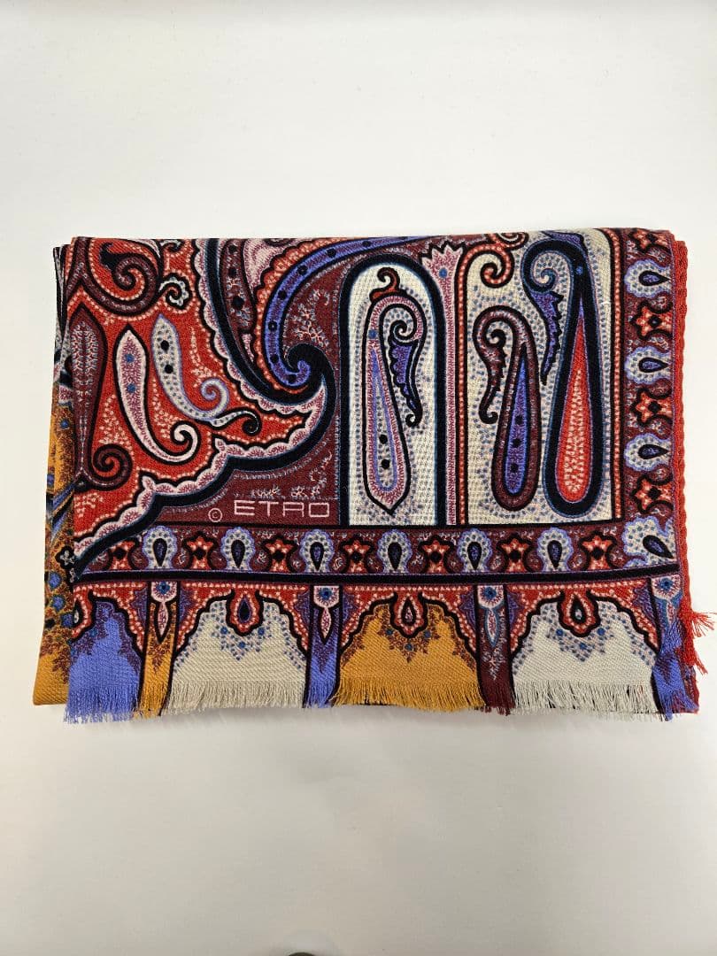 未使用　ヴィンテージ　ETRO　エトロ　ラムウール×シルク ストール
