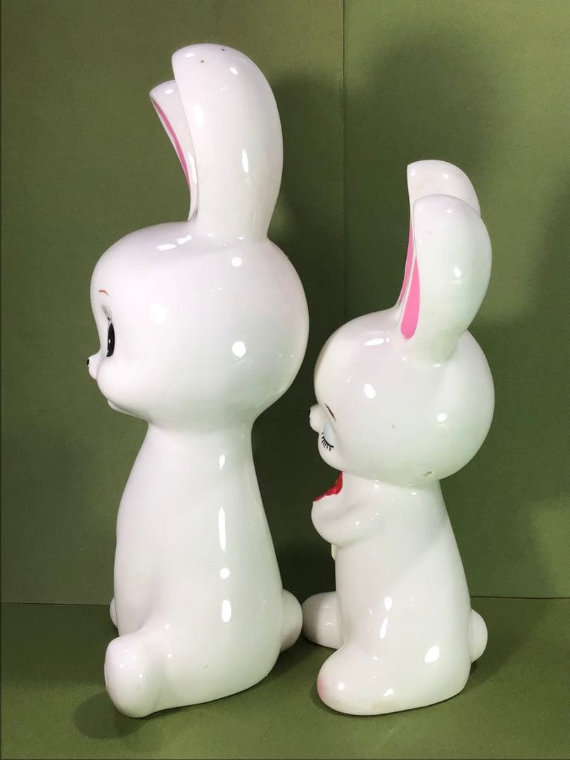 昭和レトロ 可愛い うさぎ 兎 陶器 人形 宇山あゆみ 内藤ルネ 水森亜土 玩具
