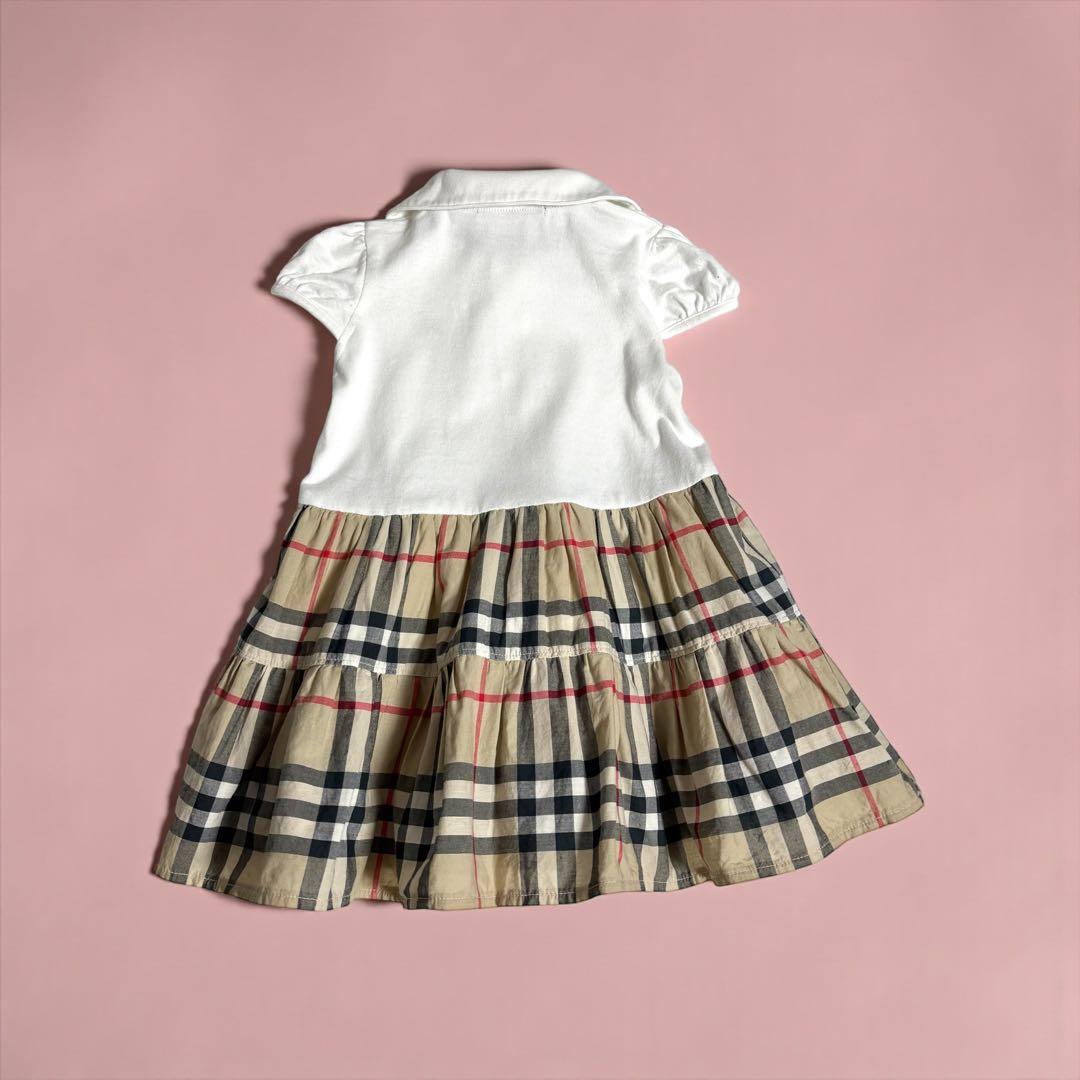美品BURBERRY半袖ワンピース80女の子キッズ正規品子供服バーバリー