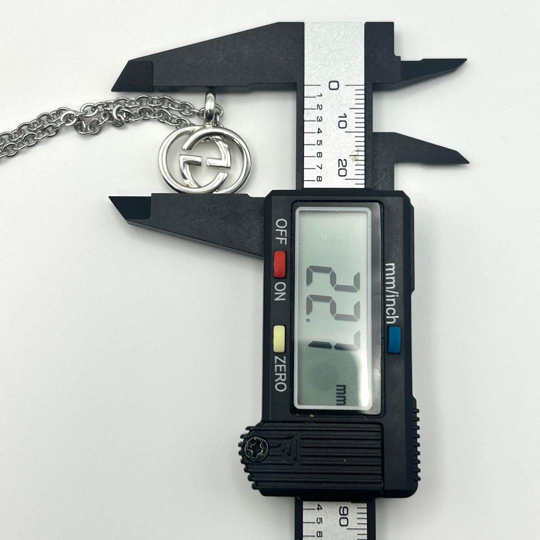 美品　グッチ　インターロッキングG ネックレス シルバー　チェーン社外品