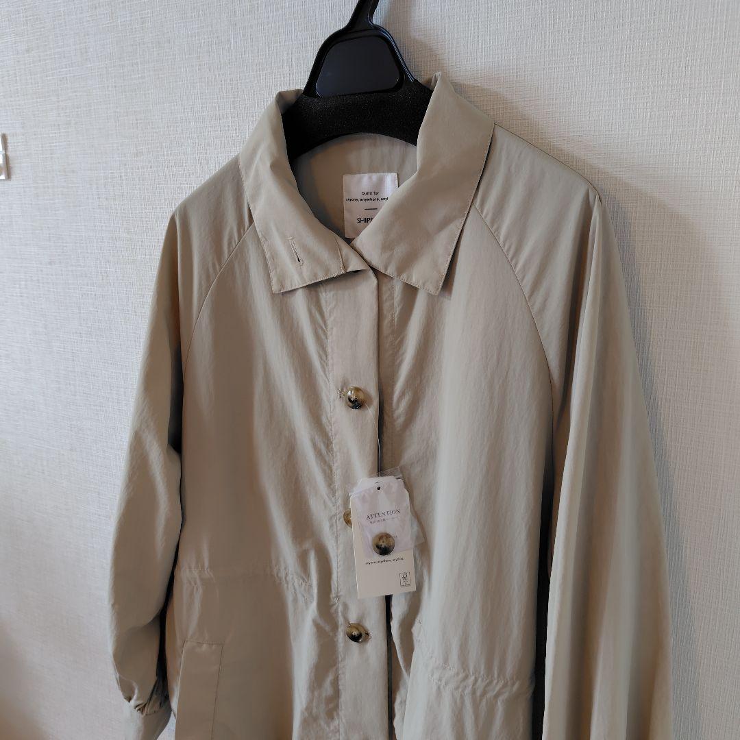 SHIPS any:　洗濯機可能　スタンドカラー ロングコート