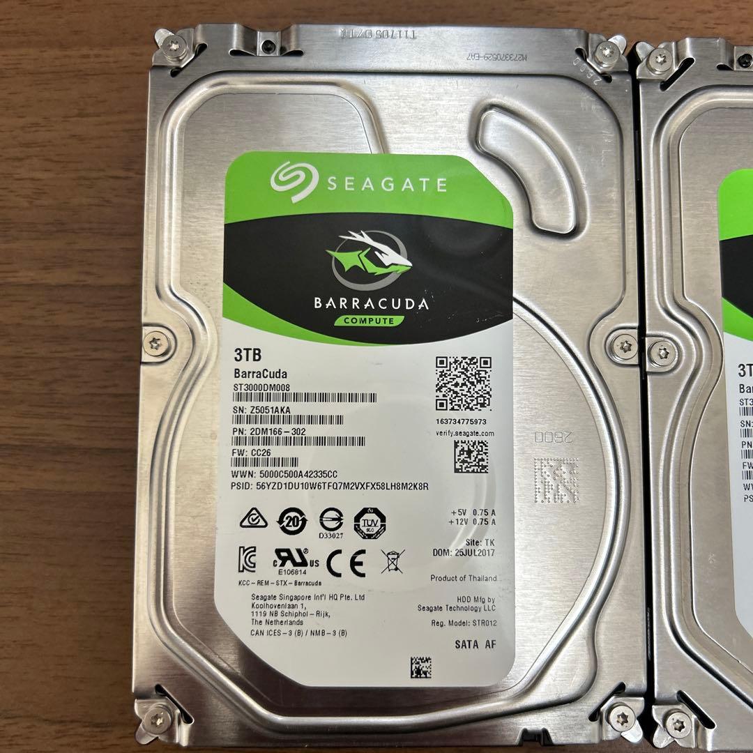 【使用極少有】Seagate 3TB HDD 3台セット 合計9TB 動作確認済