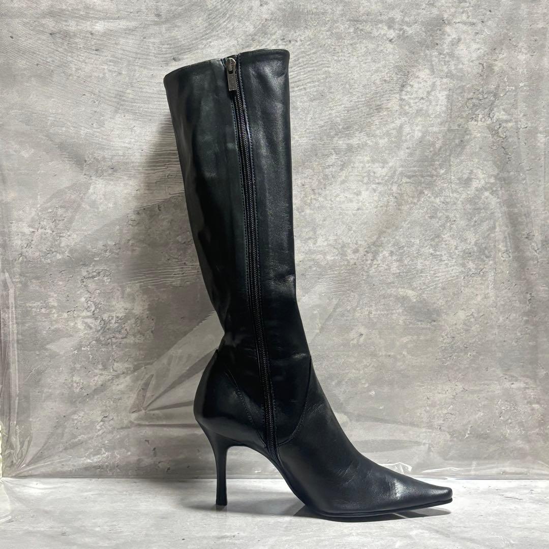 新品 DIANA 美脚ブーツ 23.5cm サイドジップ ポインテッド レザー
