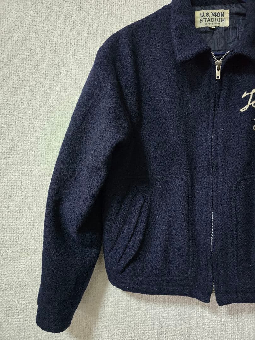バック刺繍、ウールブルゾン、検/キャリー、ラディアル、クーティー、ショットブロス