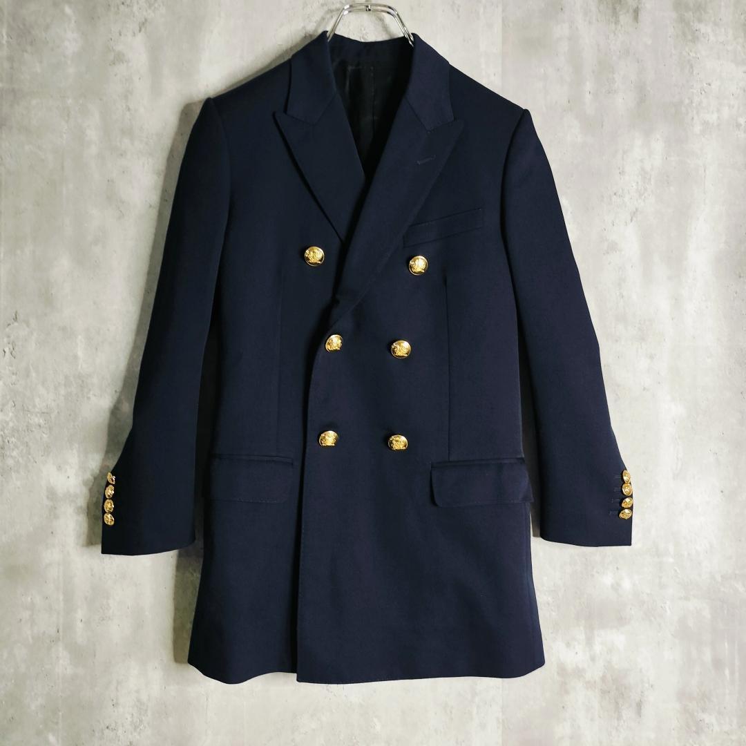 【エディ期/極美品】セリーヌ ダブルブレザー 金ボタン ダイアゴナルウール 34