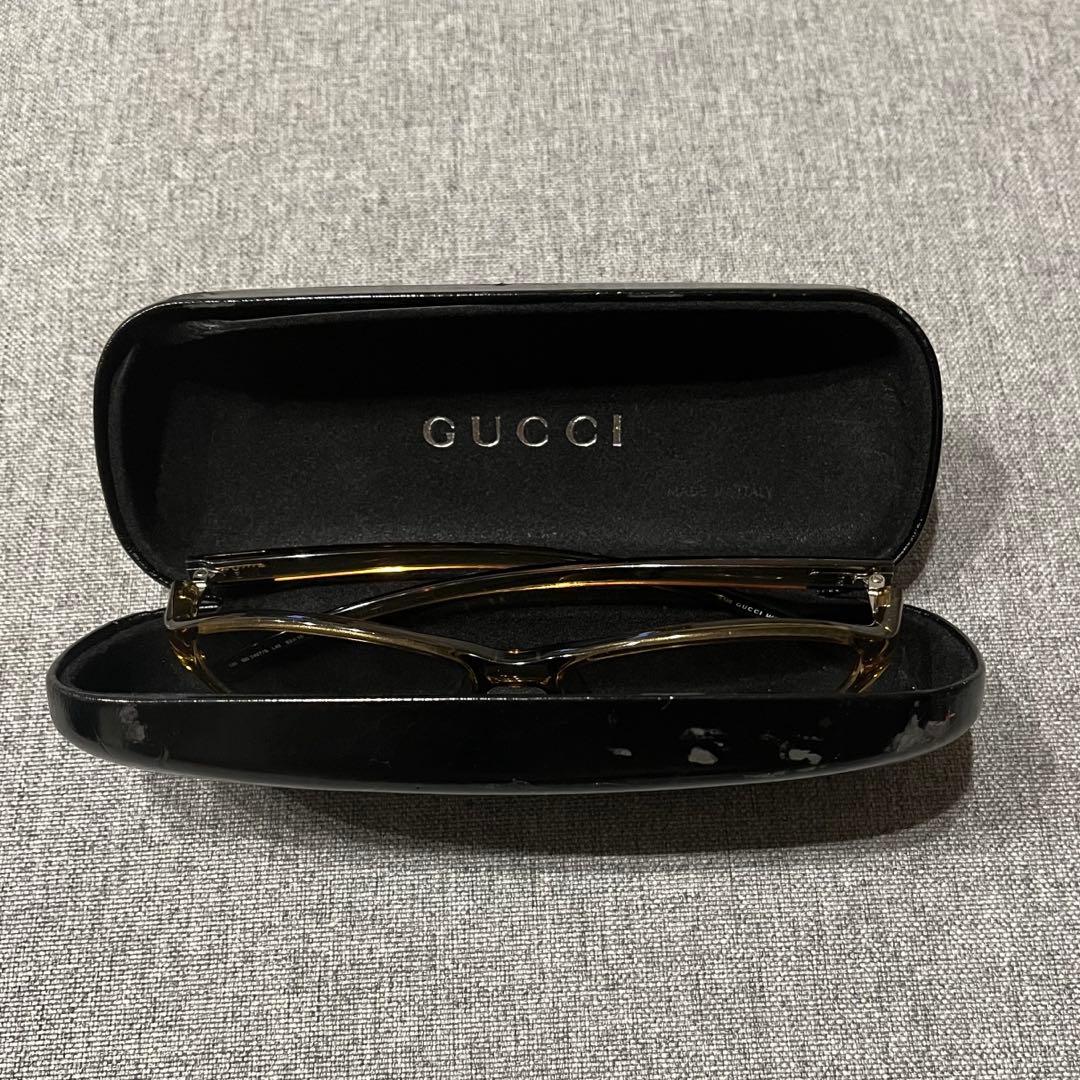 【希少品！美品】GUCCI ブラウンキャットアイサングラス ケース付き