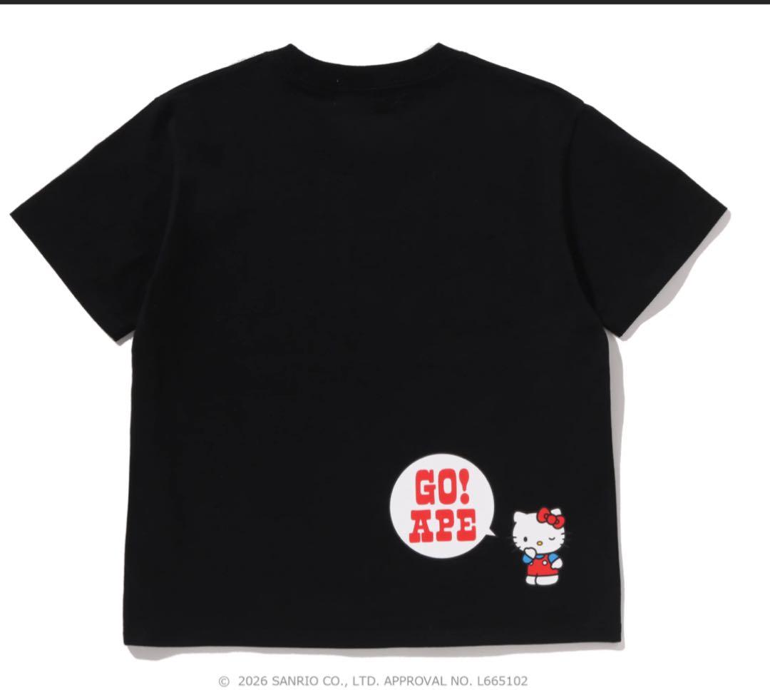 BAPE X HELLO KITTY COLLEGE MINI TEE 黒 M