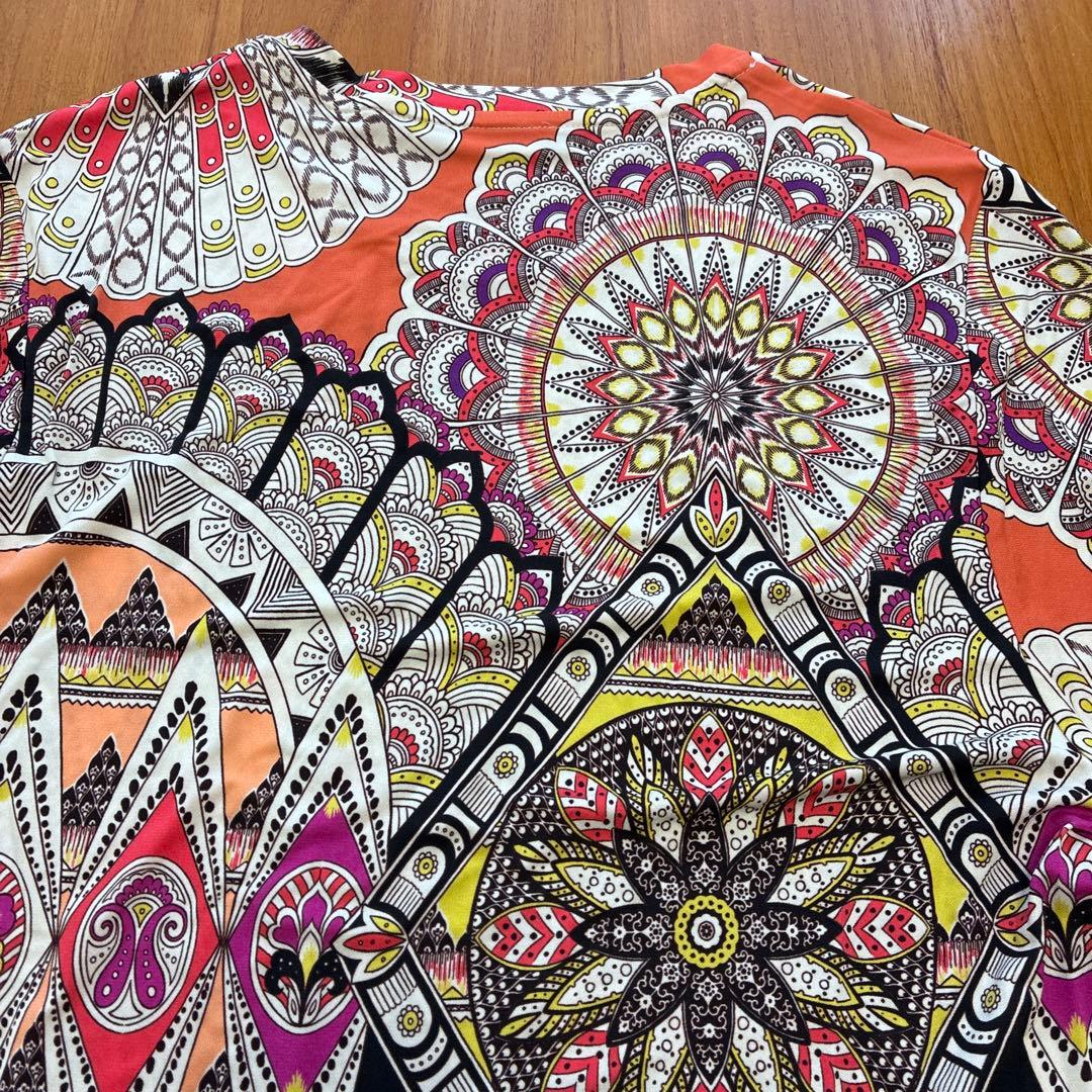 ETRO イタリア製　総柄Tシャツ　ストレッチ素材　ビスコース　サイズ44
