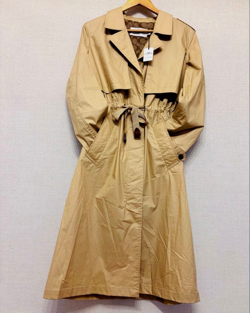 新品☆Coach スプリング レイン トレンチコート ベージュ タグ付