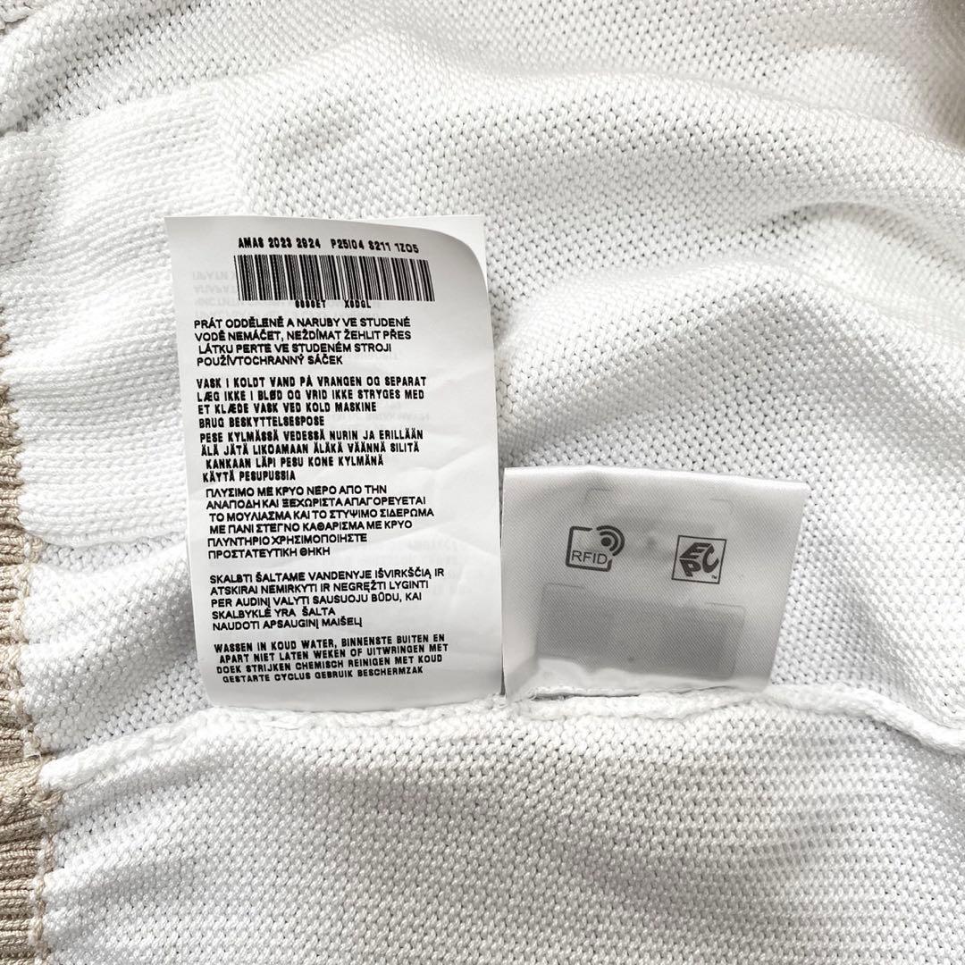 【美品】PRADA プラダ ロゴ刺繍 クロップド コットン カーディガン ニット