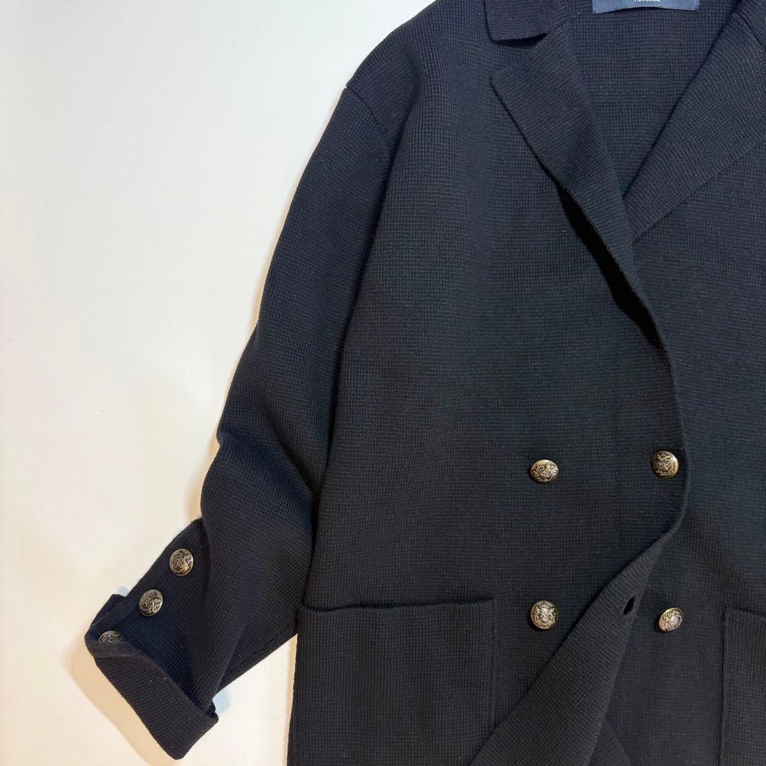 フレームワーク 23AW ミラノリブ ニットジャケット ダブル F ブラック