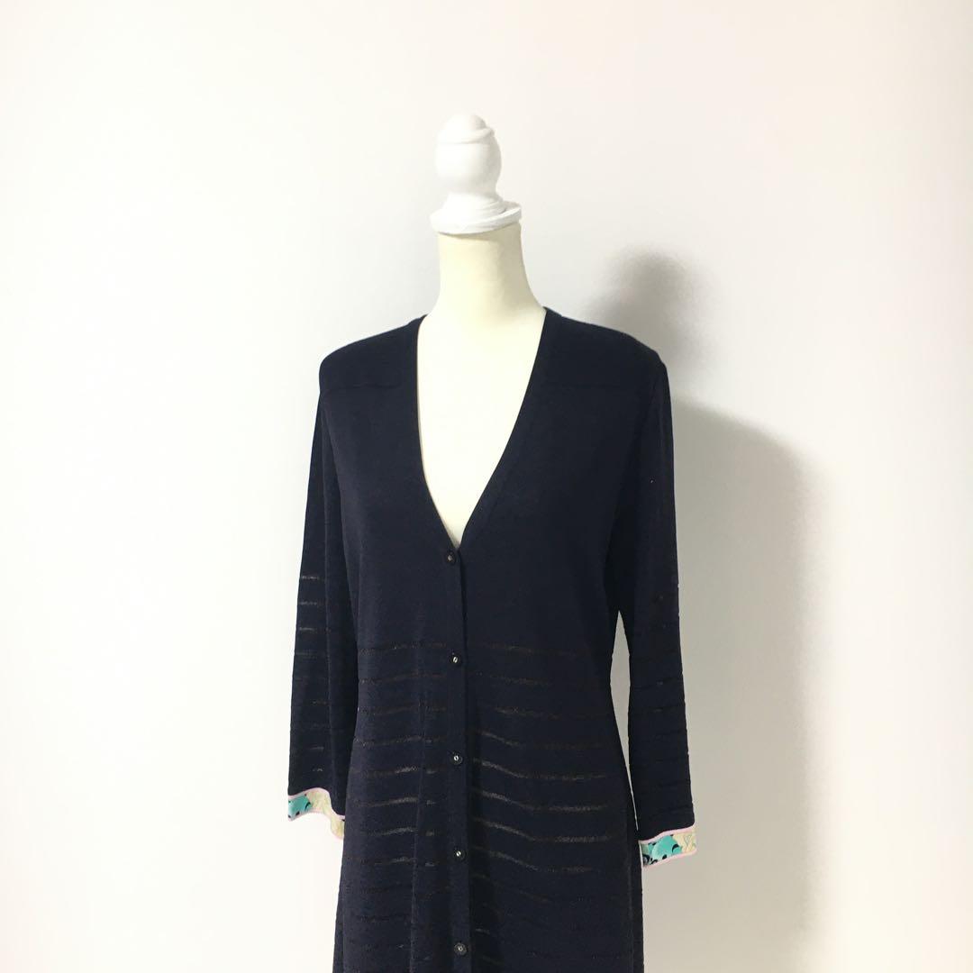 近年美品　LEONARD レオナール　カンカン　ニット　ロング　カーディガン