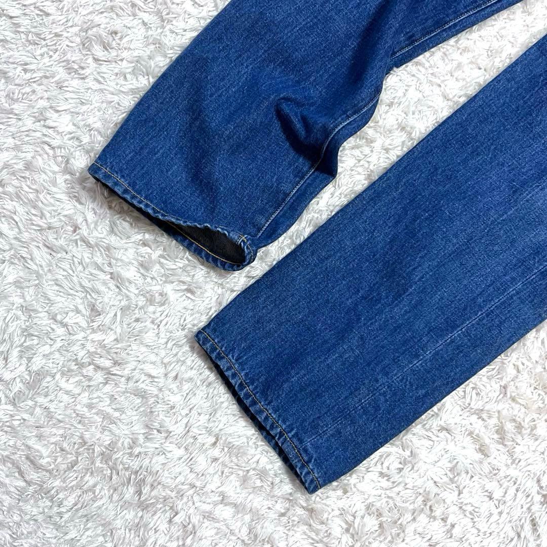 極美品/コットンリネン✨ヤエカ デニムパイプドステム ストレートブルー 30