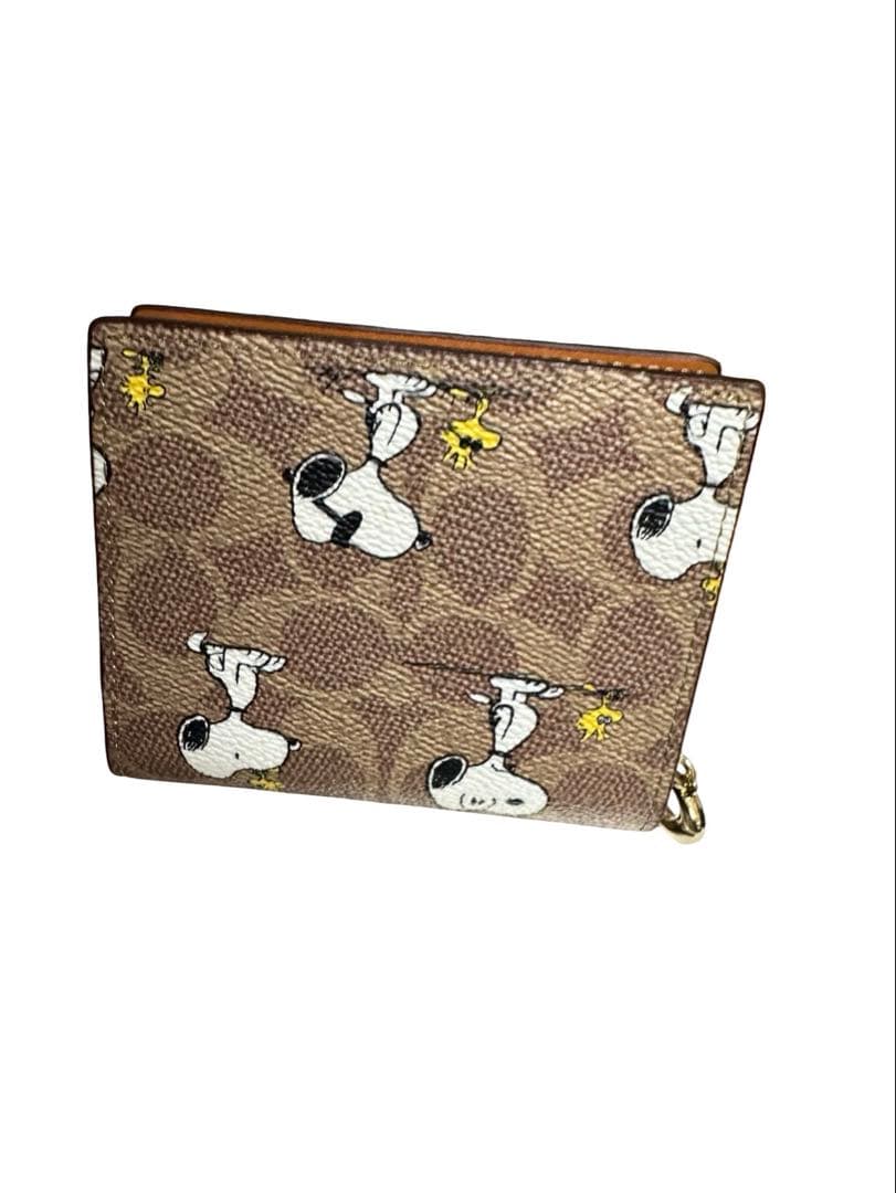 COACHコーチ スヌーピー折り財布 シグネチャー PEANUTS コラボ 美品
