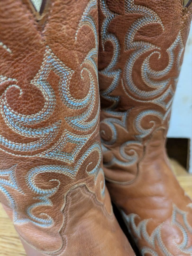 TonyLamaトニーラマ ブラウン刺繍入りウエスタンブーツ 7ハーフ