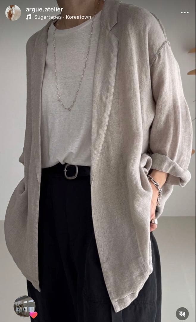 ARGUE MAILLE BLANCHE LINEN JACKETベージュレア‼️