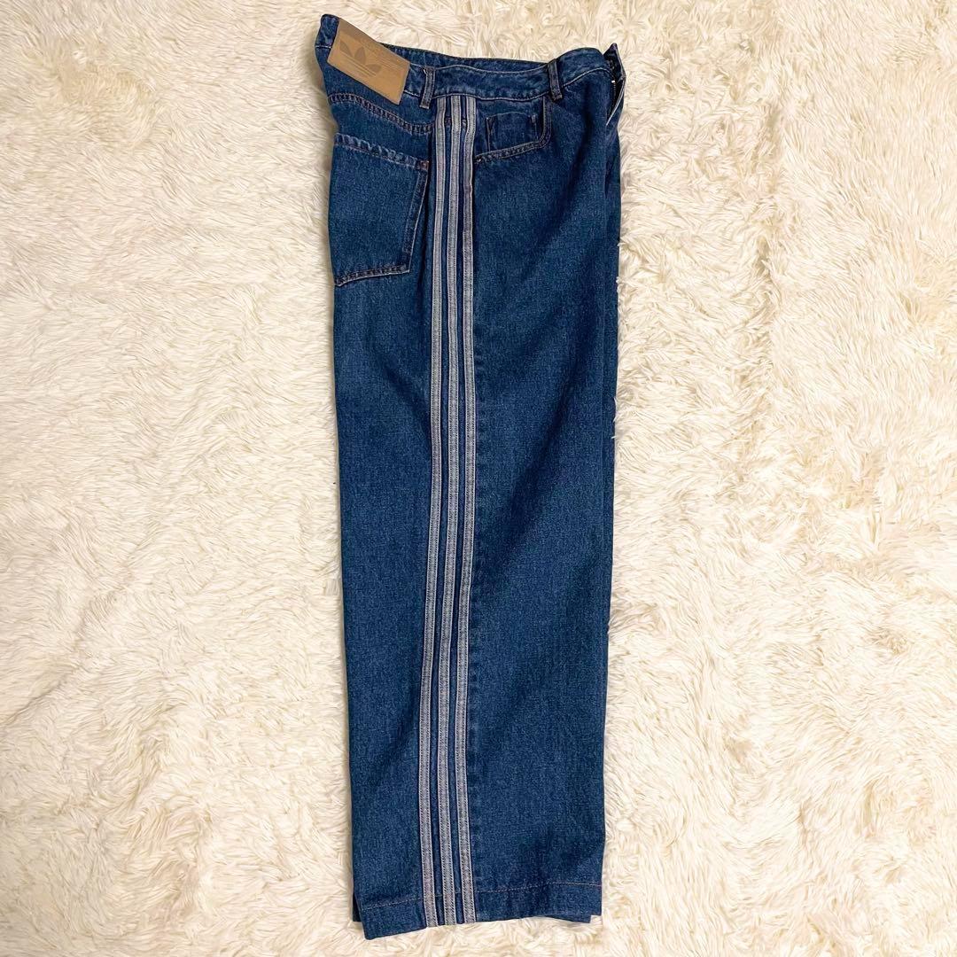 希少✨アディダスオリジナルス　ファイヤーバードパンツ　デニムパンツ　ロゴ刺繍