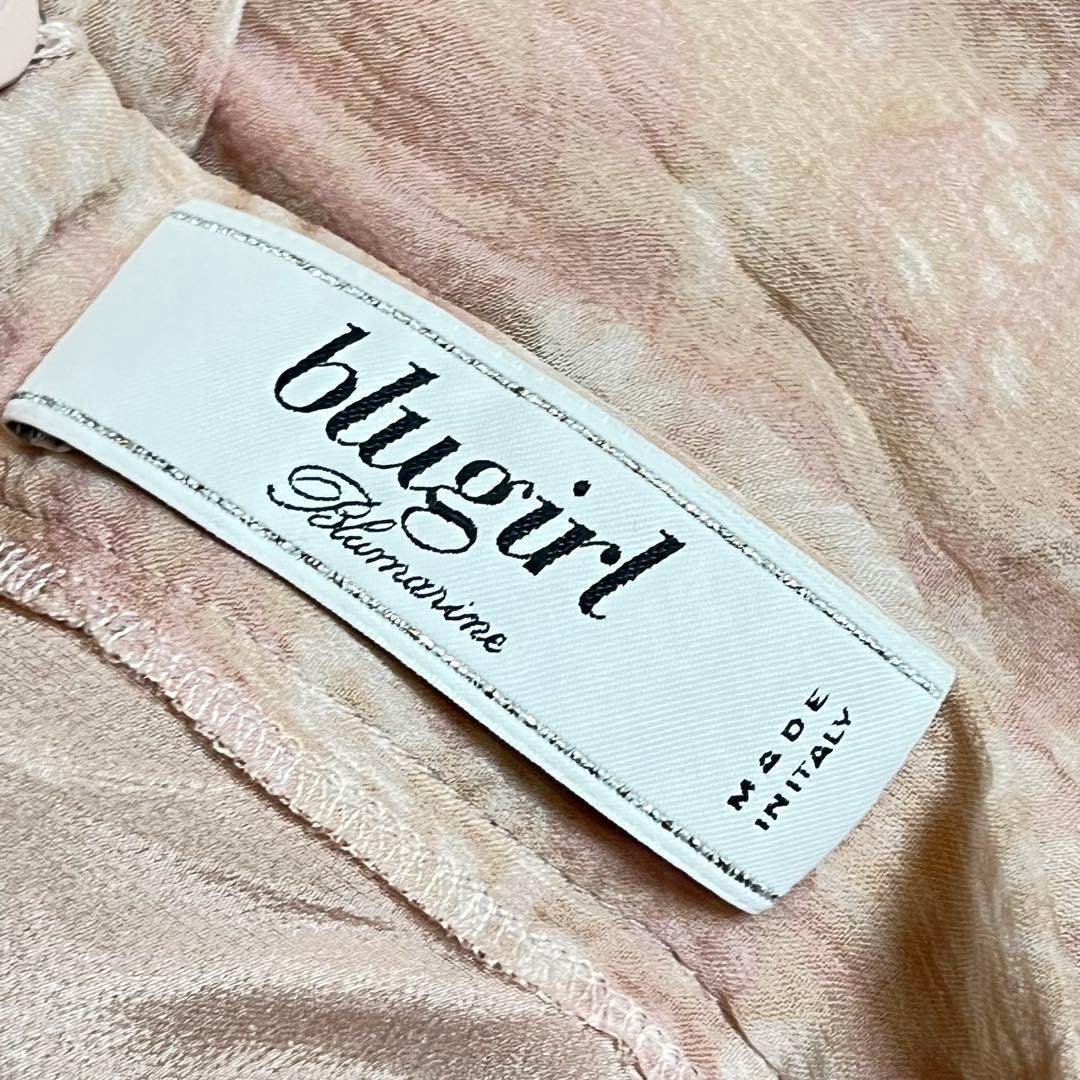 Blugirl blumarineフリル付き薄いピンクスカートとスカーフセット