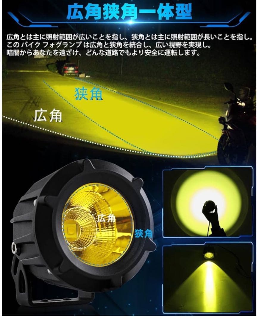 UNI-SHINE フォグランプ イエロー LED 2個