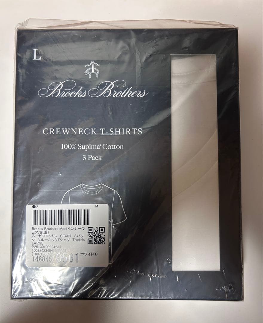 Brooks Brothers クルーネックTシャツ 3パック(ホワイト) L