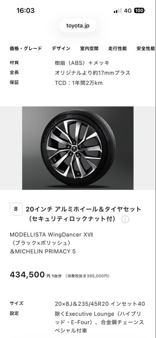 40 アルファード　モデリスタ　20インチホイール　１本
