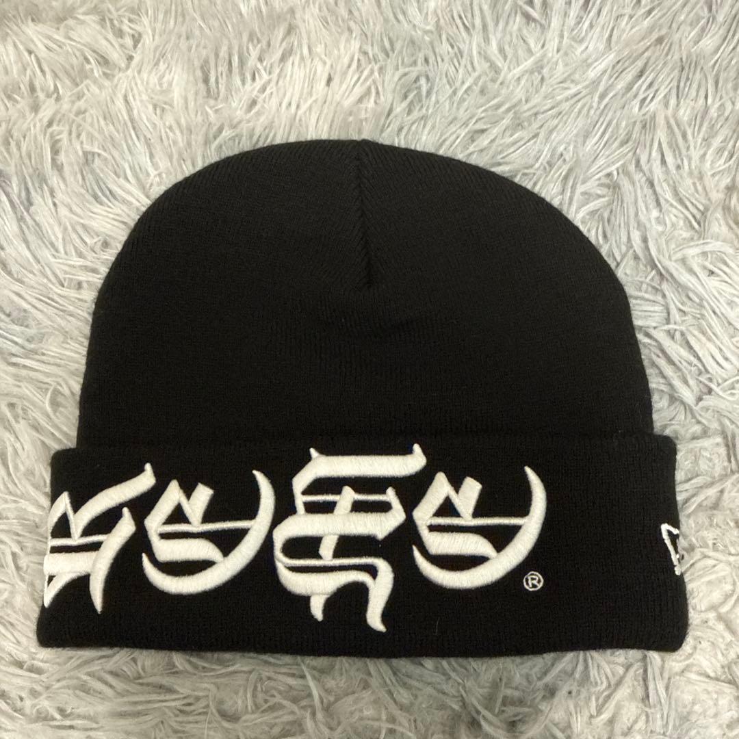 ブラック刺繍ロゴビーニー