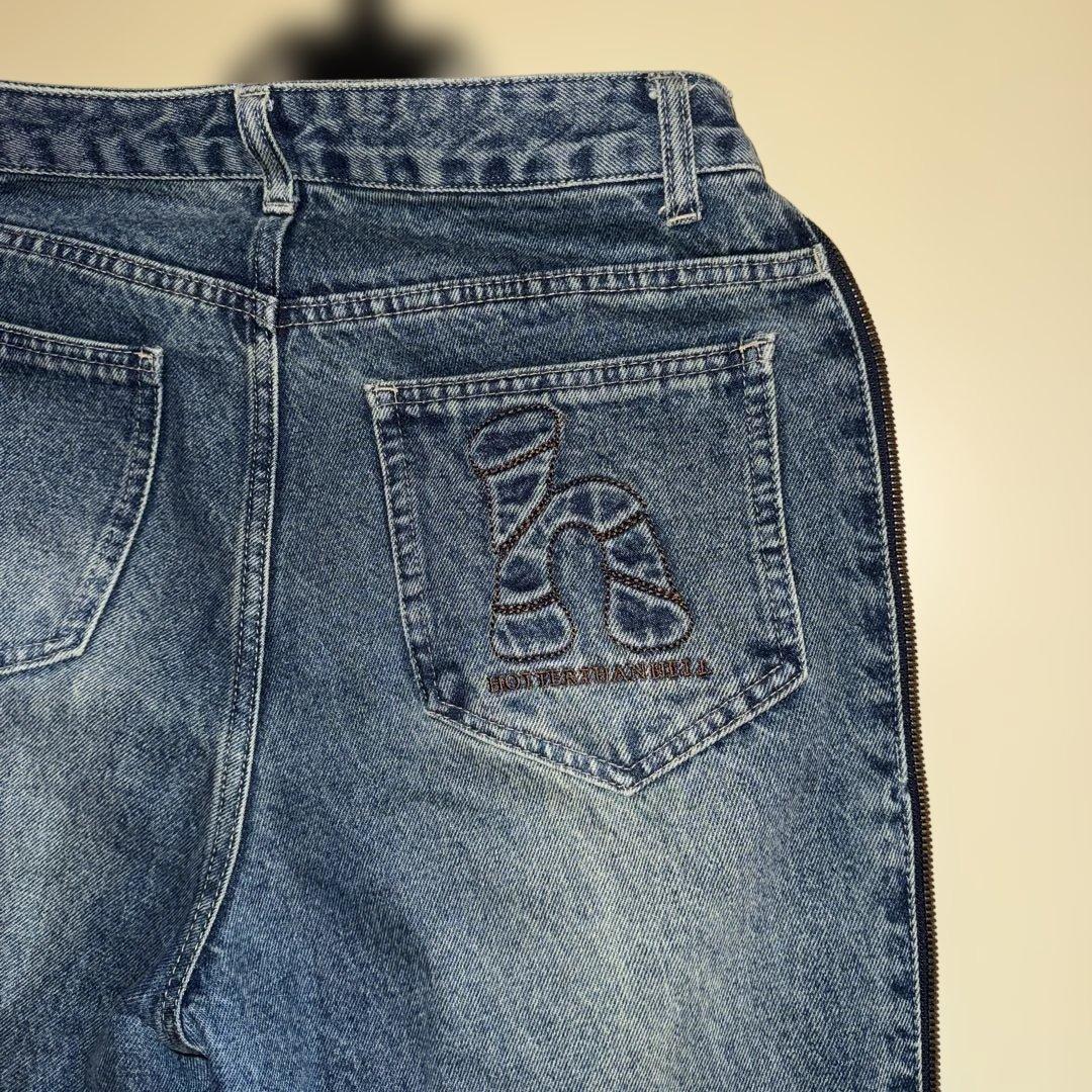 HTH side zip denim インディゴ　S デニム