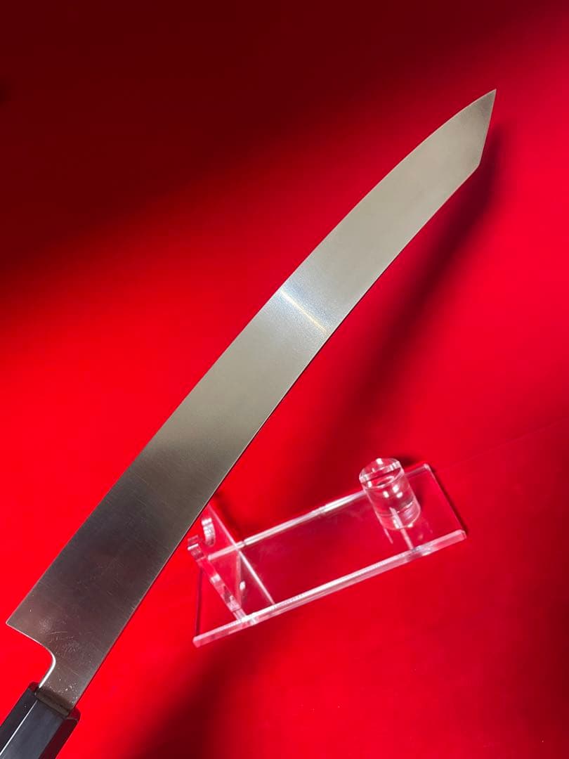 包丁　大型刺身包丁　切付型　尺ニ　鬼反り　鏡面仕上げ　切味抜群　箱付　未使用品