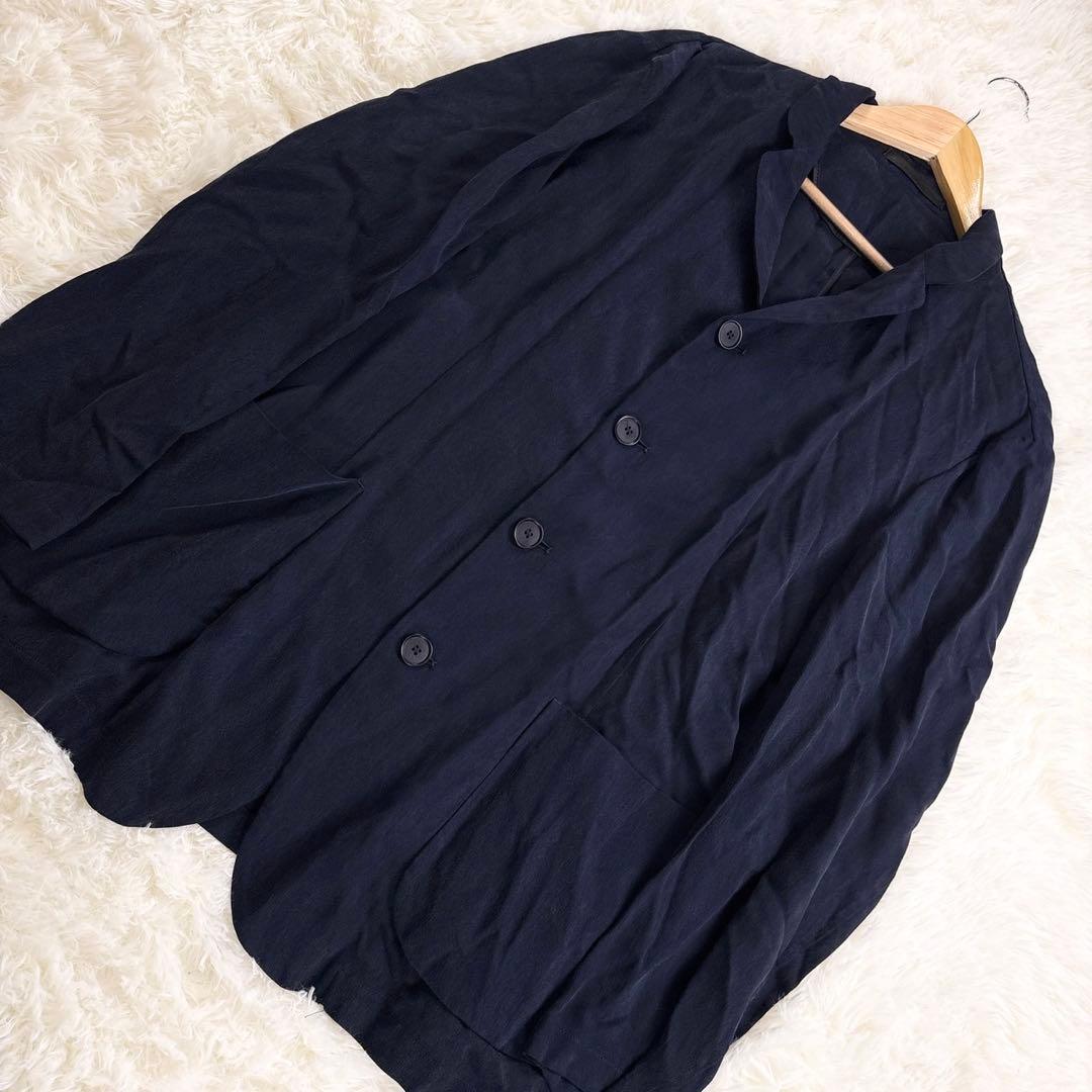 ジョルジオアルマーニ テーラードジャケット 3XL レザータグ ネイビー