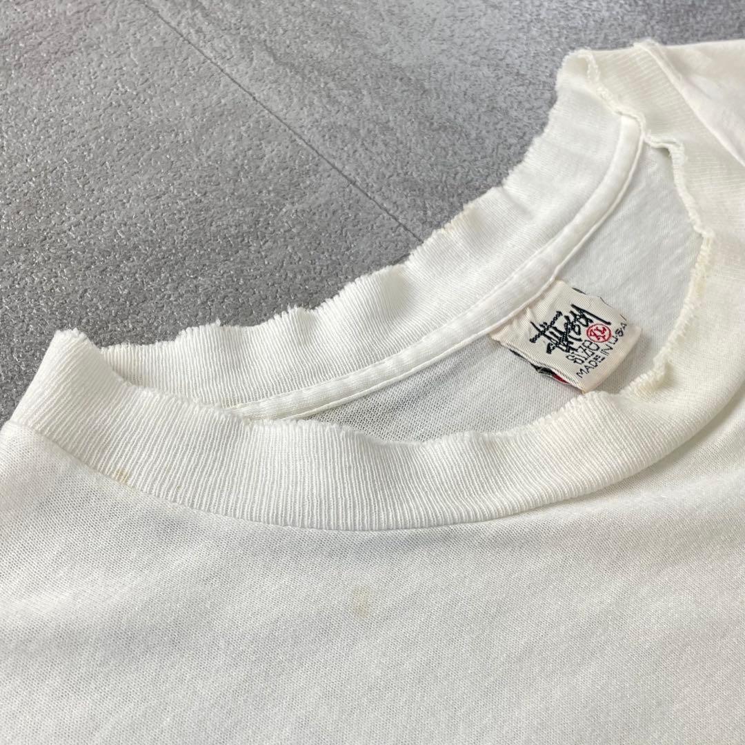 トップス 80-90's usa Stussy sports tee white xl