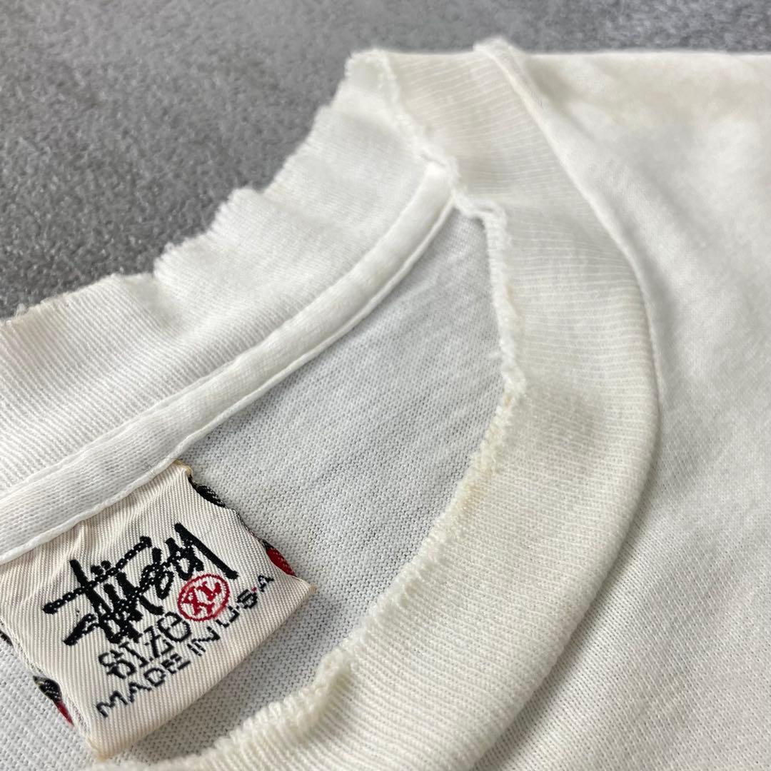 トップス 80-90's usa Stussy sports tee white xl
