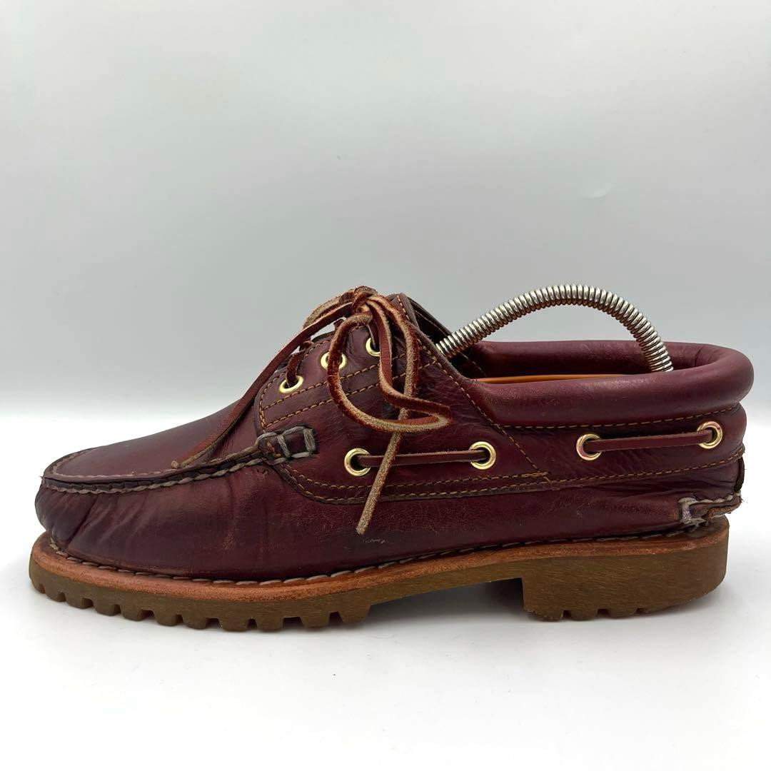 Timberland バーガンディ　モカシン25cm デッキシューズ3eye