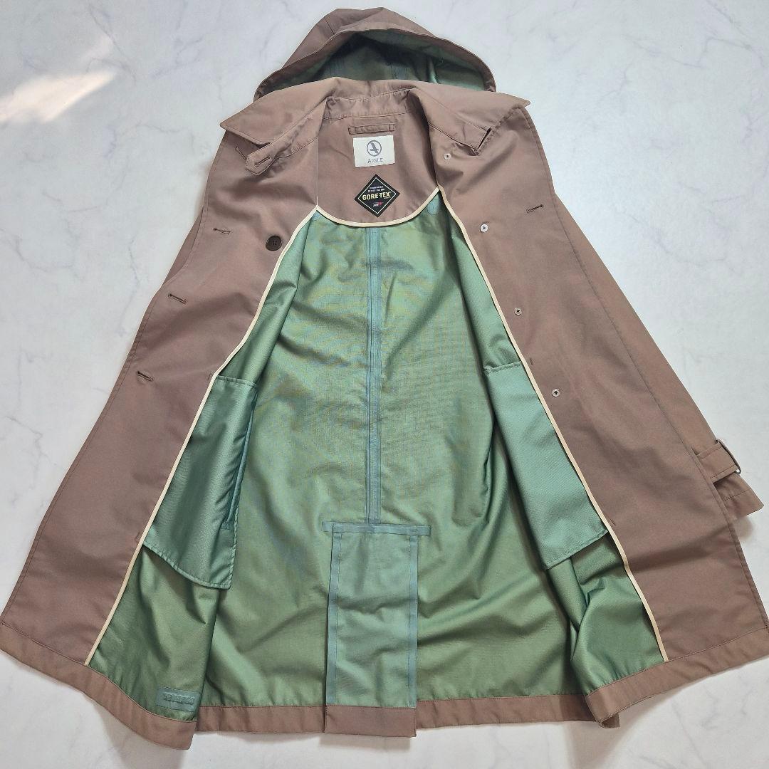 エーグル GORE-TEX トレンチコート ベルト付 ロゴ刺繍 ベージュ